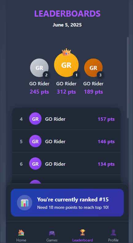 Compete2Earn Mobile App